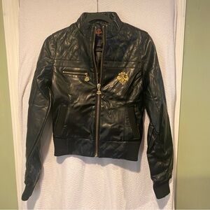 DEREON The Outerwear Collection Women's Size M Medium Faux Leather Black Jacket